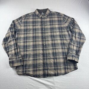 Kuhl Fugitive Flannel Shirt Mens L Brown Plaid Button Up Long Sleeve Outdoors